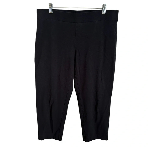 J Jill Purejill Size Medium Black Slim Leg Cropped Knit Pants Casual Modal Pima - Picture 1 of 4